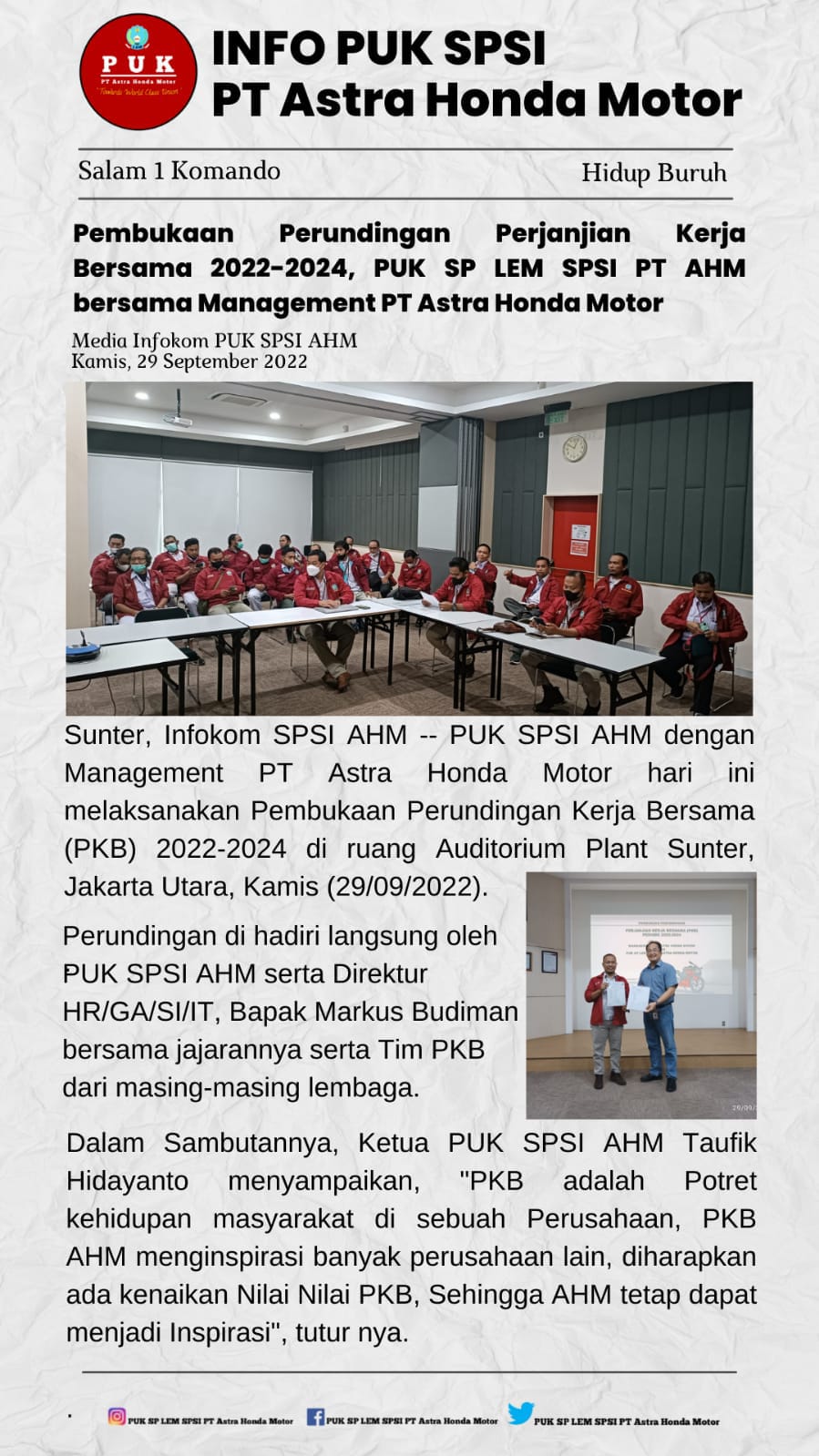 Pembukaan perundingan PKB 2025-2027